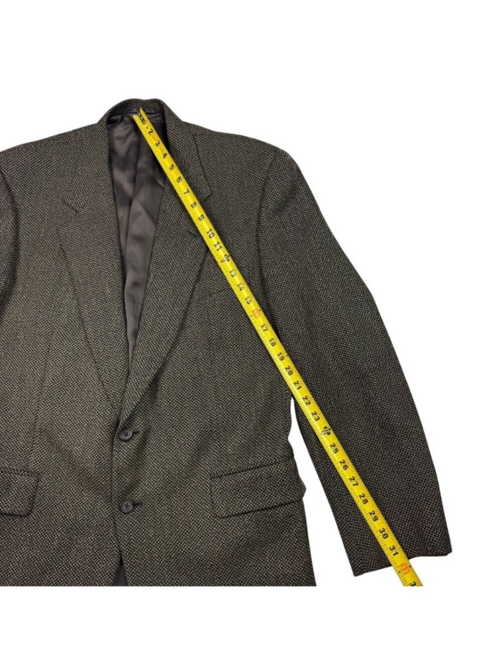 Corneliani Men's 100% Wool Tweed 2-Button Blazer Gray Herringbone • Italy • 42R - Picture 10 of 13